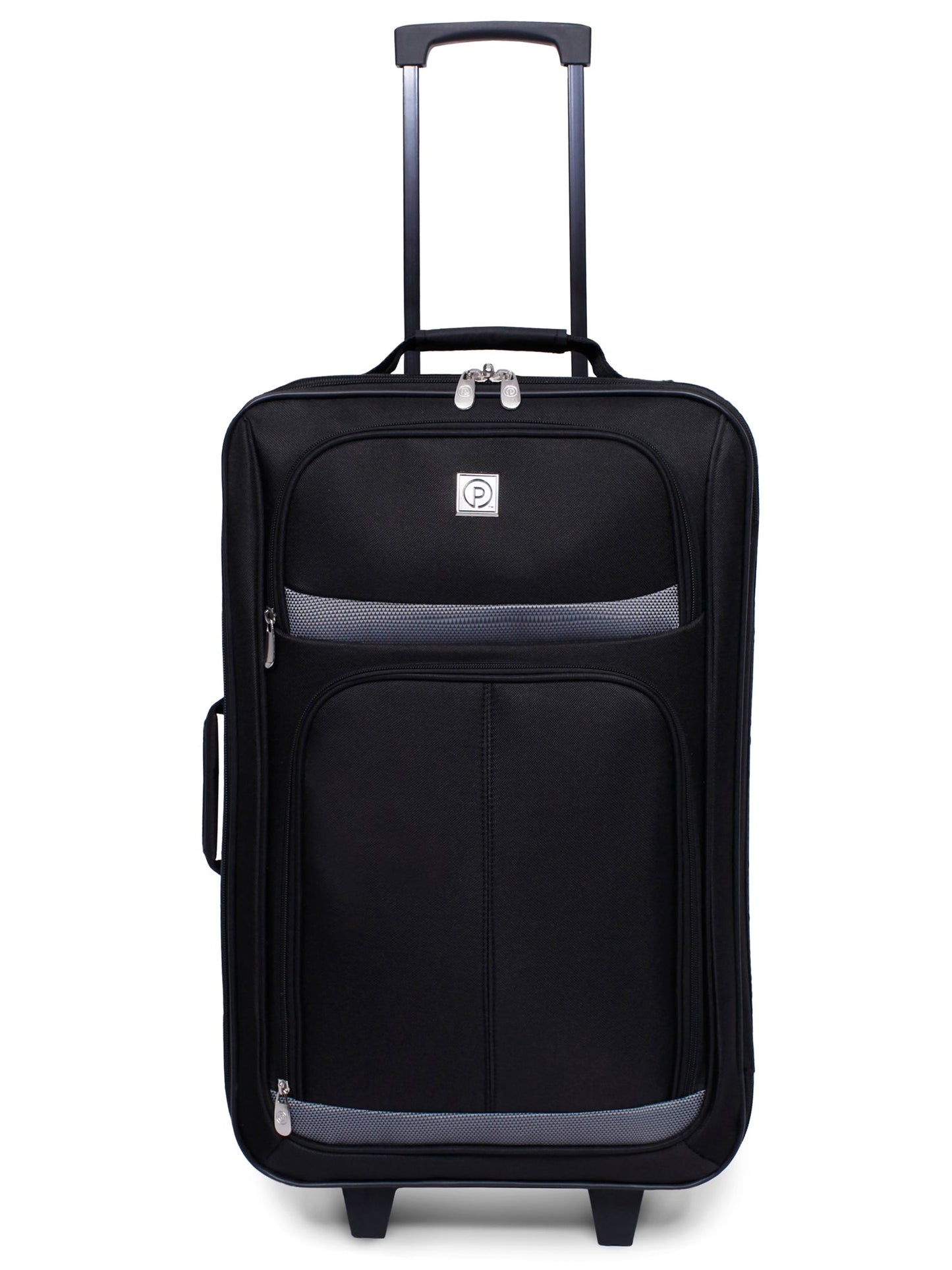 5 Piece 2-Wheel Luggage Set, Check and Carry On Size- Black