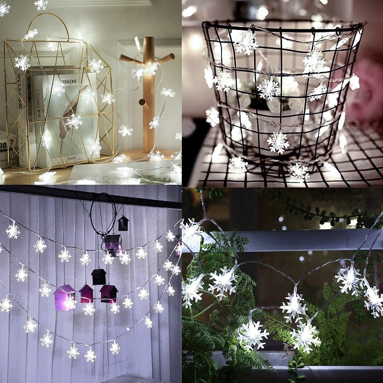 String Lights, 20ft 40 LED Fairy Lights Battery Operated Waterproof Twinkle Lighting Indoor Outdoor Decorations for Bedroom Party Patio Room Garden Home Xmas Tree Decor (White)