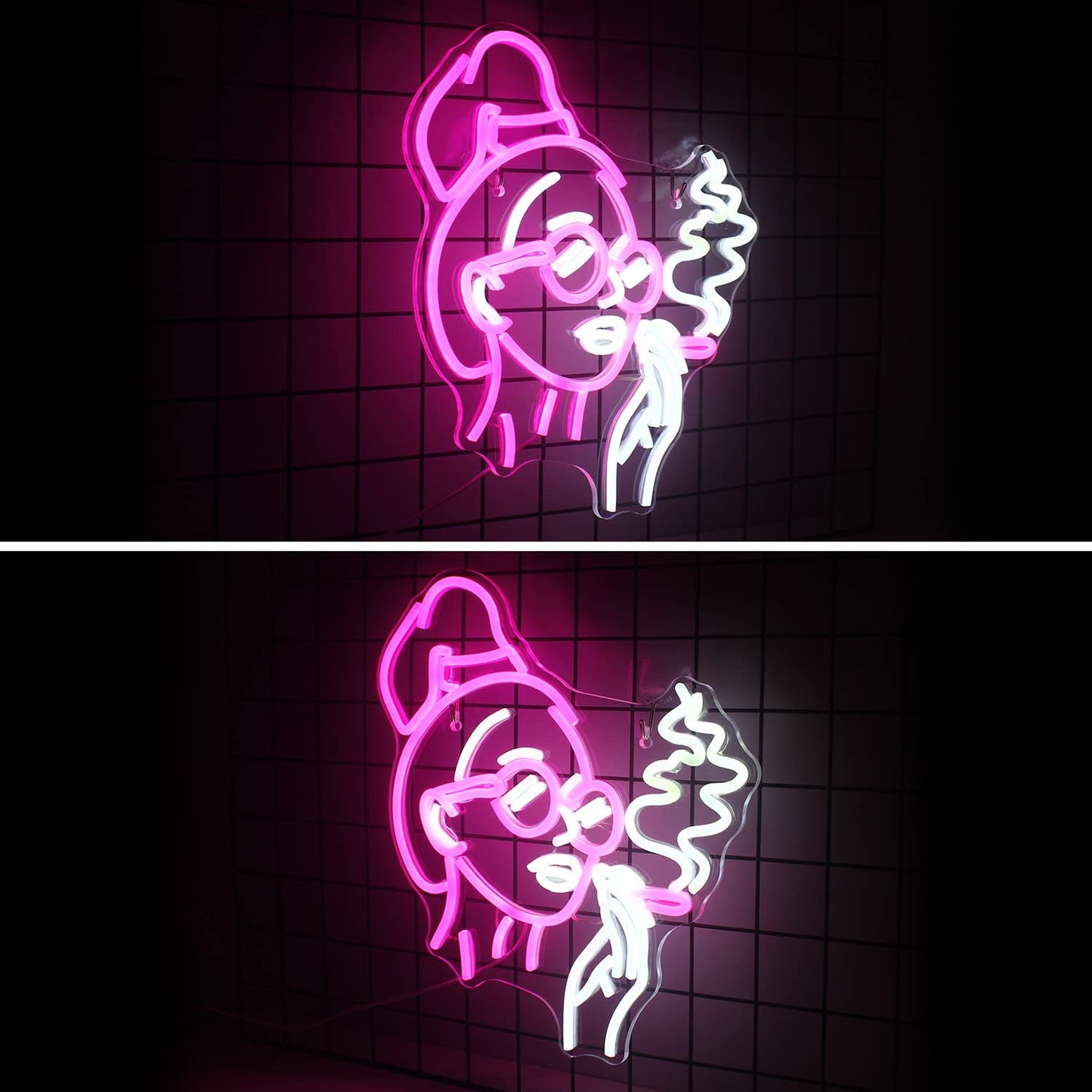 Smoking Woman Neon Signs for Wall Decoration - Bad Bitch Cave LED Light