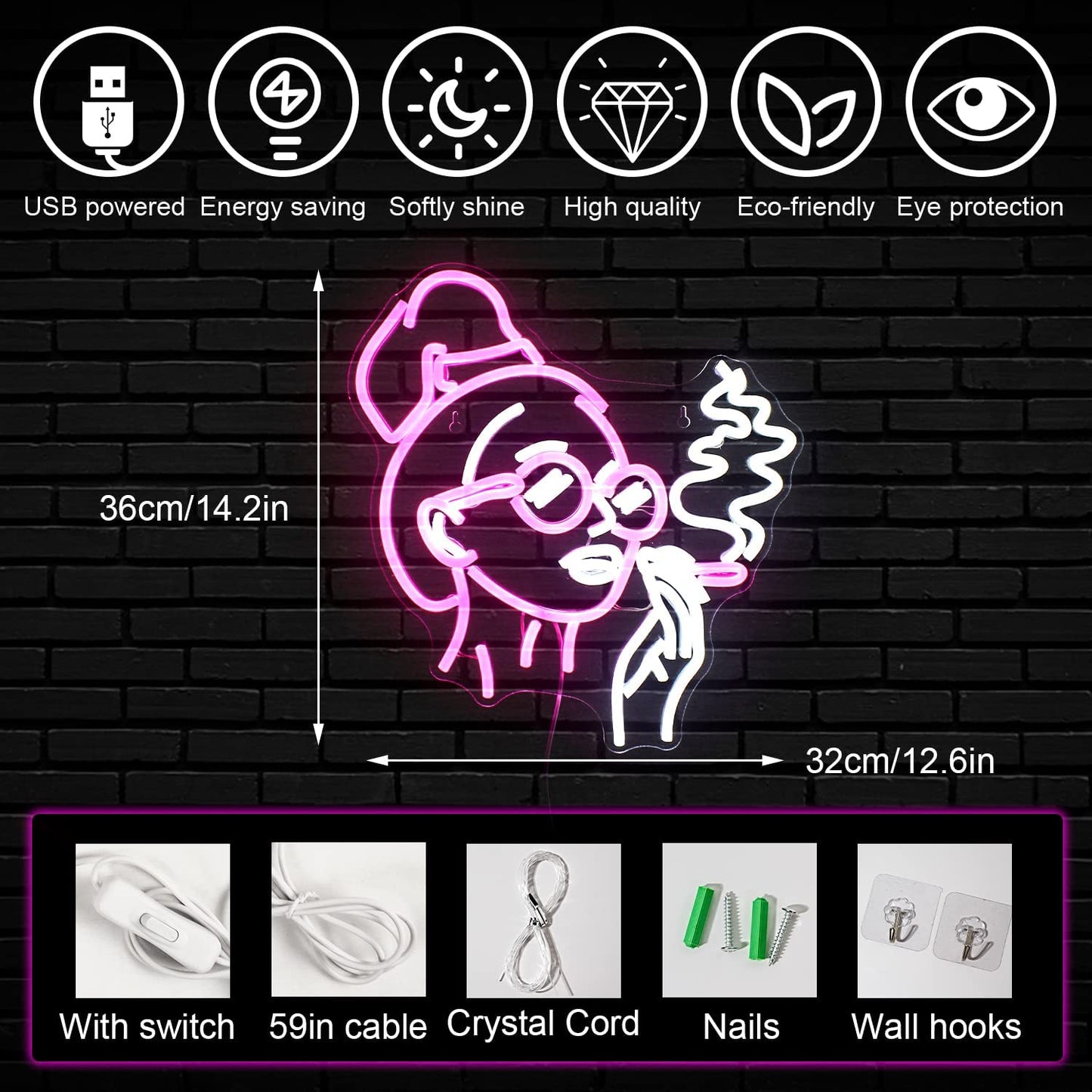 Smoking Woman Neon Signs for Wall Decoration - Bad Bitch Cave LED Light