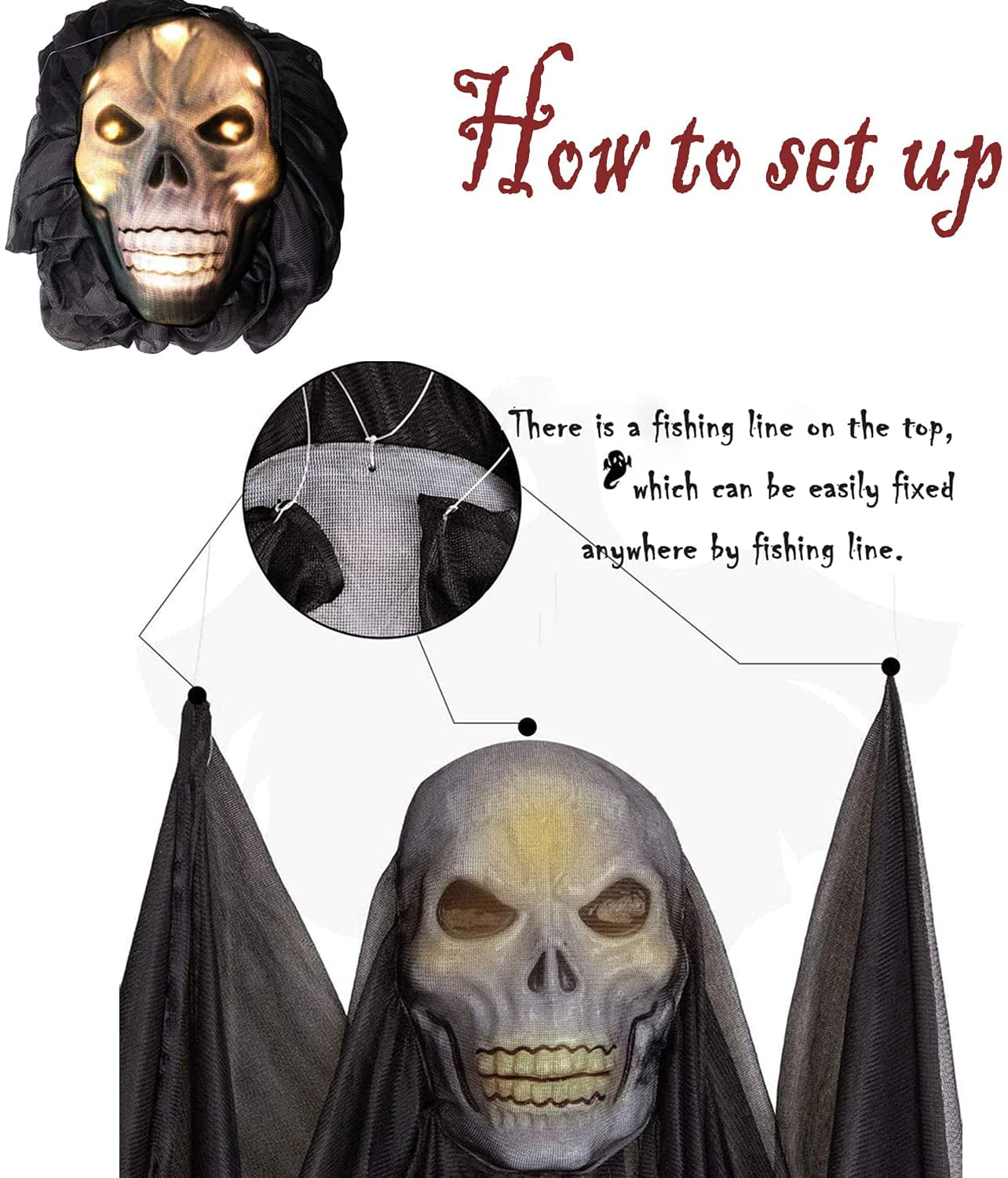 Halloween 11 ft Scary Ghost Hanging Decoration