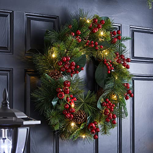 24 Inch Prelit Christmas Wreath Decoration