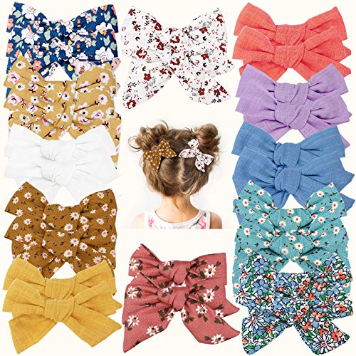 24 PCS Baby Girls Hair Bows Clips 4.5 inch Alligator Clips - One Size