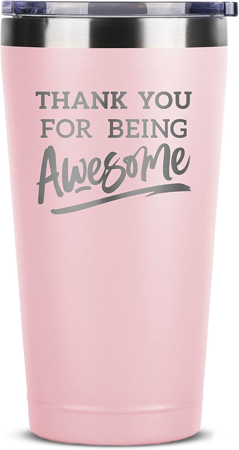 Christmas Thank You Gifts for Men/Women - Thank You For Being Awesome 16 oz Blush Tumbler