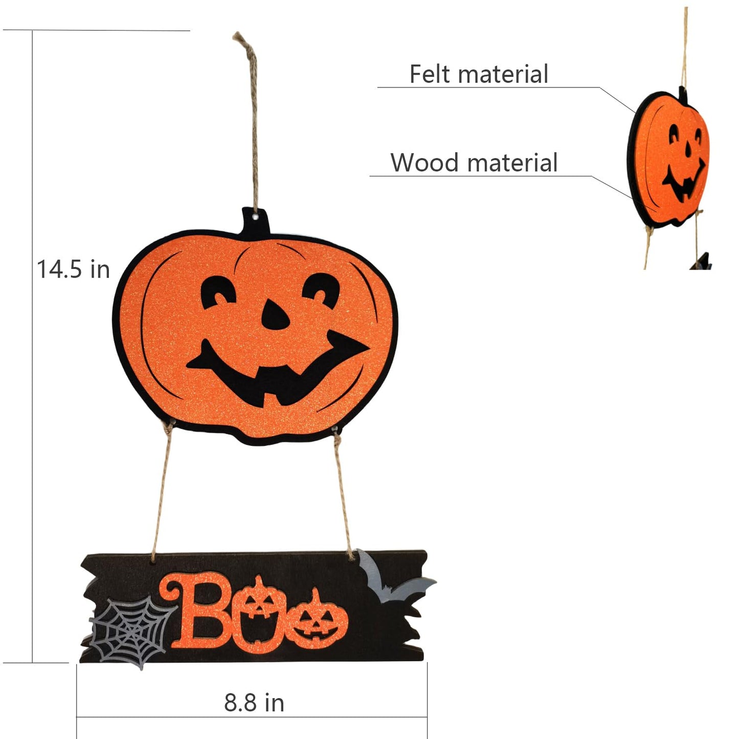Happy Halloween Pumpkin Hanging Sign -Welcome Sign Halloween Front Door Sign Pumpkin Decoration