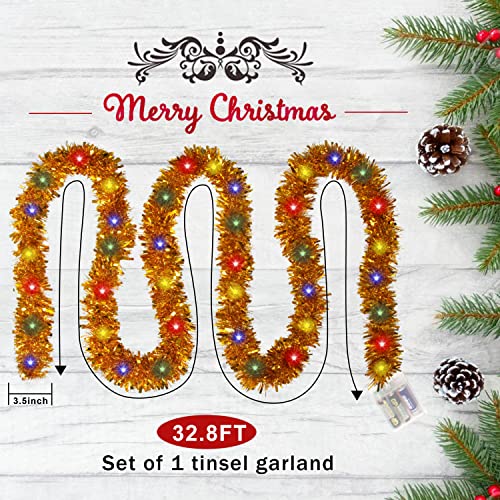 32.8 Ft Christmas Prelit Tinsel Garlands