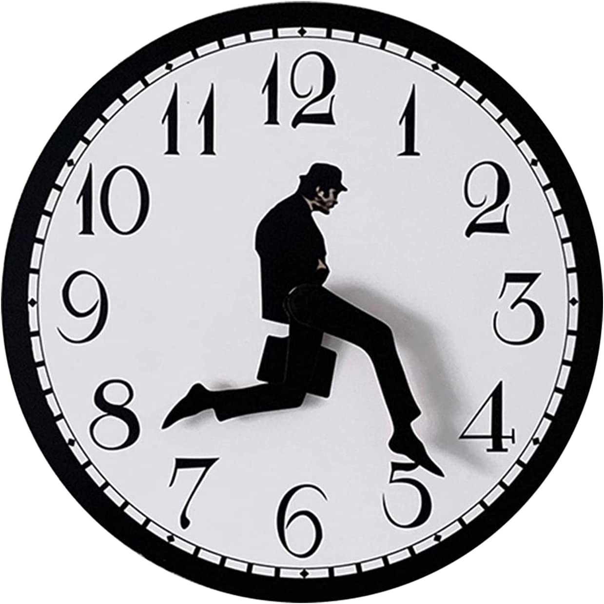 Ministry of Silly Walks Clock - Funny Modern Silent Wall Watch Clock for Hotel (9.84 inch)