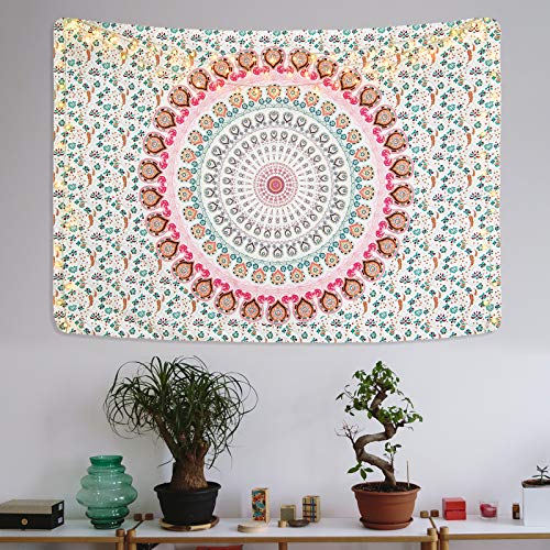 Bohemian Mandala Psychedelic Peacock Boho Tapestry