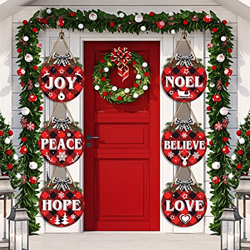 6 Pcs Christmas Hanging Sign Decorations