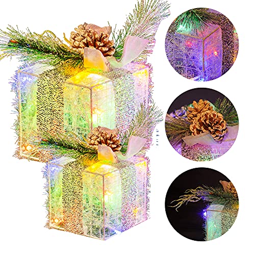 Set of 3 Christmas Lighted Gift Boxes