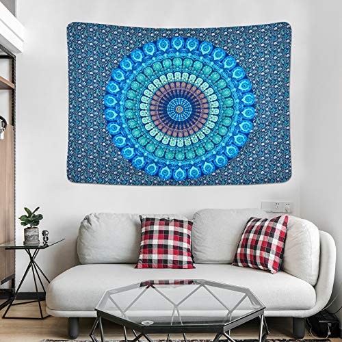 Bohemian Mandala Psychedelic Peacock Boho Tapestry