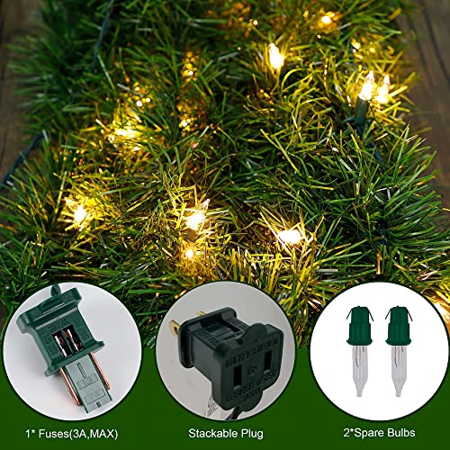 15 FT Pre-lit Christmas Green Garland Decoration