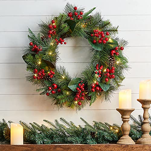 24 Inch Prelit Christmas Wreath Decoration