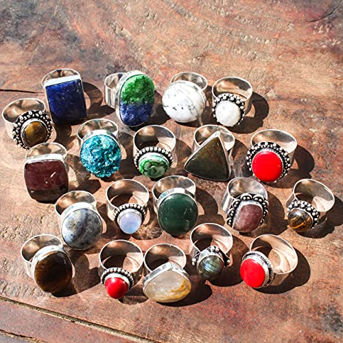 10 Pcs Lot Of Silver Plated handmade rings