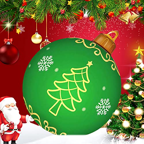 Inflatable Christmas Ball 24 Inch w/ Rechargeable LED Light & Remote