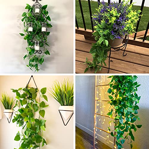 2pcs Artificial Hanging Plants 3.6ft Fake Ivy Vine Fake Ivy Leaves for Wedding Wall House Room Patio