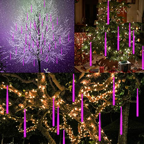 8 Tubes 288 LED Meteor Shower Rain Lights, 30cm Iciclelights Snow Falling Christmas Lights