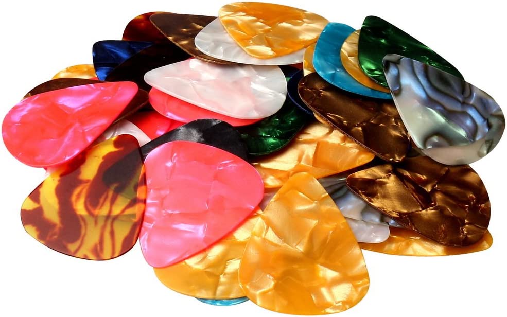 60 PCS Guitar Picks, 3 Different Thickness Abstract Art Colorful Celluloid Plectrums (Color Random)