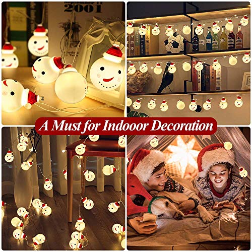 LED Christmas String Lights, Waterproof Battery Operated w/ 8 Flashing Modes