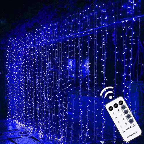 304 LED Curtain String Lights, 9.8 x 9.8 ft, 8 Modes Plug in w/ Remote