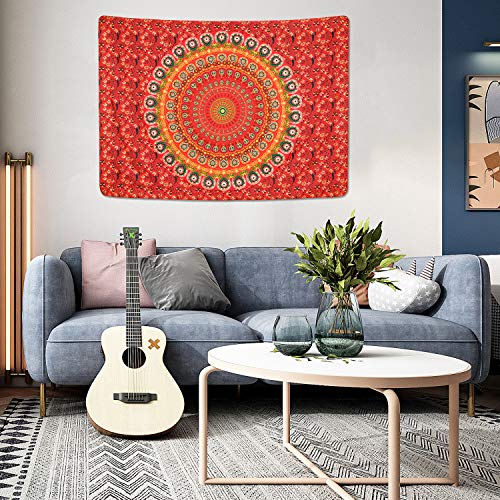 Bohemian Mandala Psychedelic Peacock Boho Tapestry