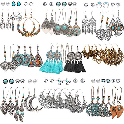 45 Pairs Fashion Hollow Drop Dangle Earrings Set for Women