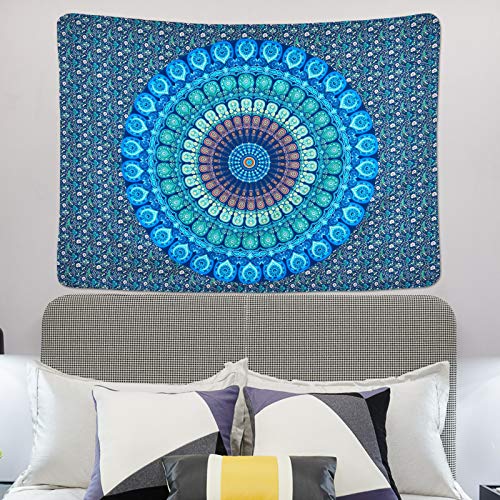 Bohemian Mandala Psychedelic Peacock Boho Tapestry