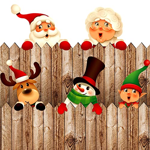 5 Pcs Christmas Fence Peeker Decoration