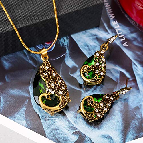 6 Pieces Elegant Necklace Peacock Set Jewelry