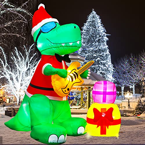 7Ft Christmas West Bay Inflatable Dinosaur w/ Built-in LED