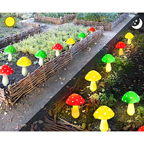 Set of 6 Solar Mushroom Lights Garden Outdoor Decoration