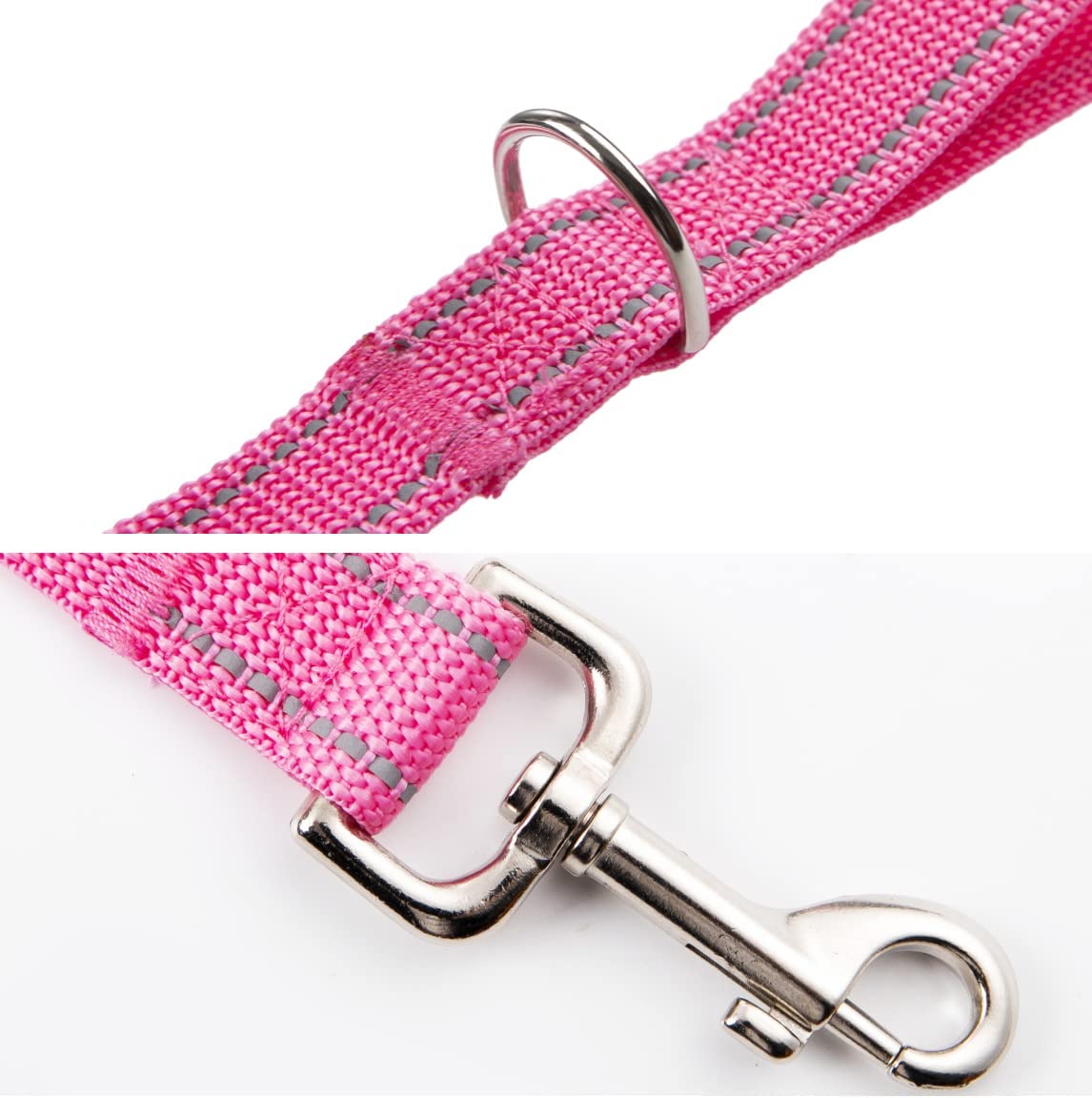 6FT Reflective Dog Leash for Large&Medium and Small Dogs, Strong and Durable Nylon Leashes for Walking and Training, Heavy Duty (Pink, 1 inch x 6FT)