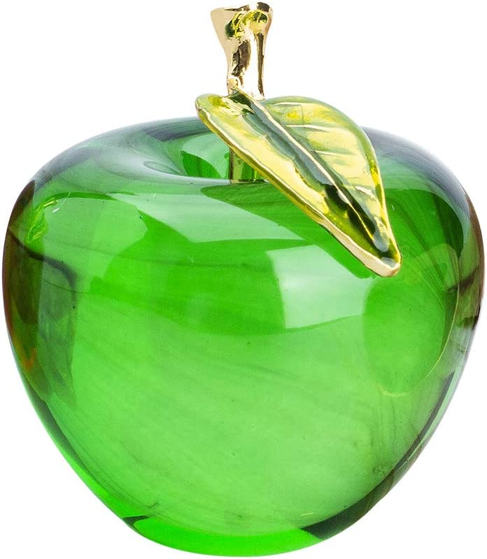 Glaze Crystal Apple Paperweight Craft Decoration (green)