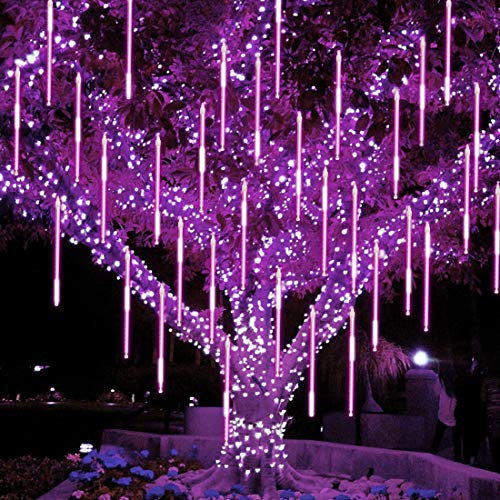 8 Tubes 288 LED Meteor Shower Rain Lights, 30cm Iciclelights Snow Falling Christmas Lights