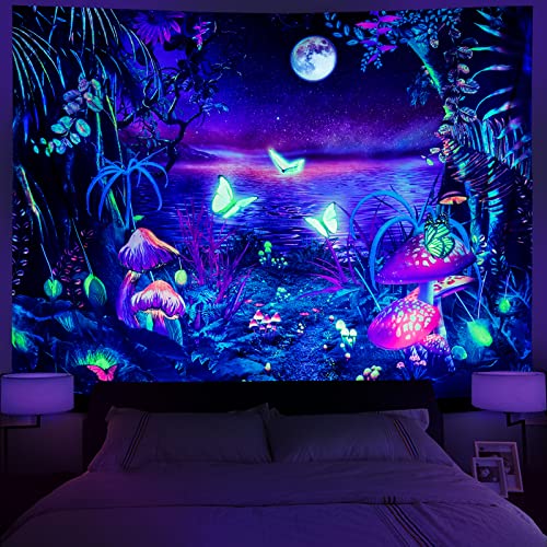 Extra Large Blacklight Fantasy Forest Tapestry