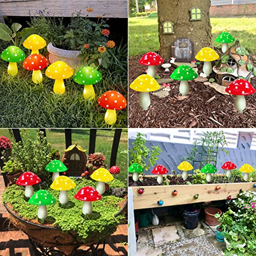 Set of 6 Solar Mushroom Lights Garden Outdoor Decoration