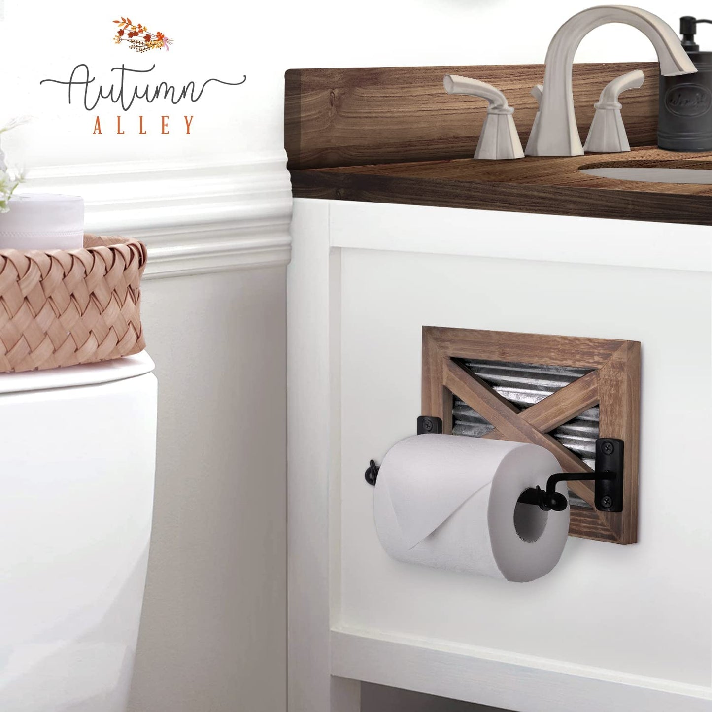 Alley Rustic Farmhouse Toilet Paper Holder