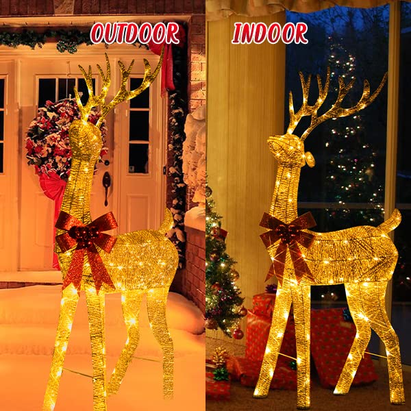 Christmas Lighted Reindeer w/ 70 Warm White Lights