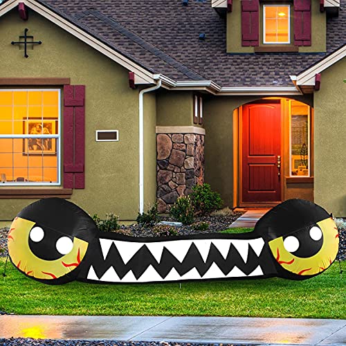 14 FT Halloween Inflatable Decoration Double Yellow Eyes w/ Teeth