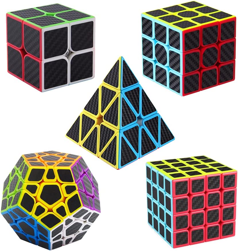 Speed Cube Set, [5 Pack] Magic Cube Bundle of 2x2 3x3 4x4 Megaminx & Pyramid