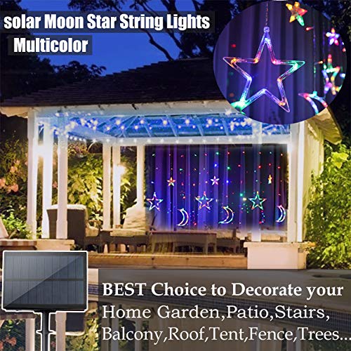 Star Solar Lights 138LED  Christmas Curtain Lights Decoration