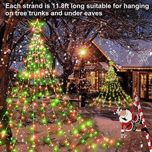 344 LED 8 Modes Christmas Decorations Waterfall Lights