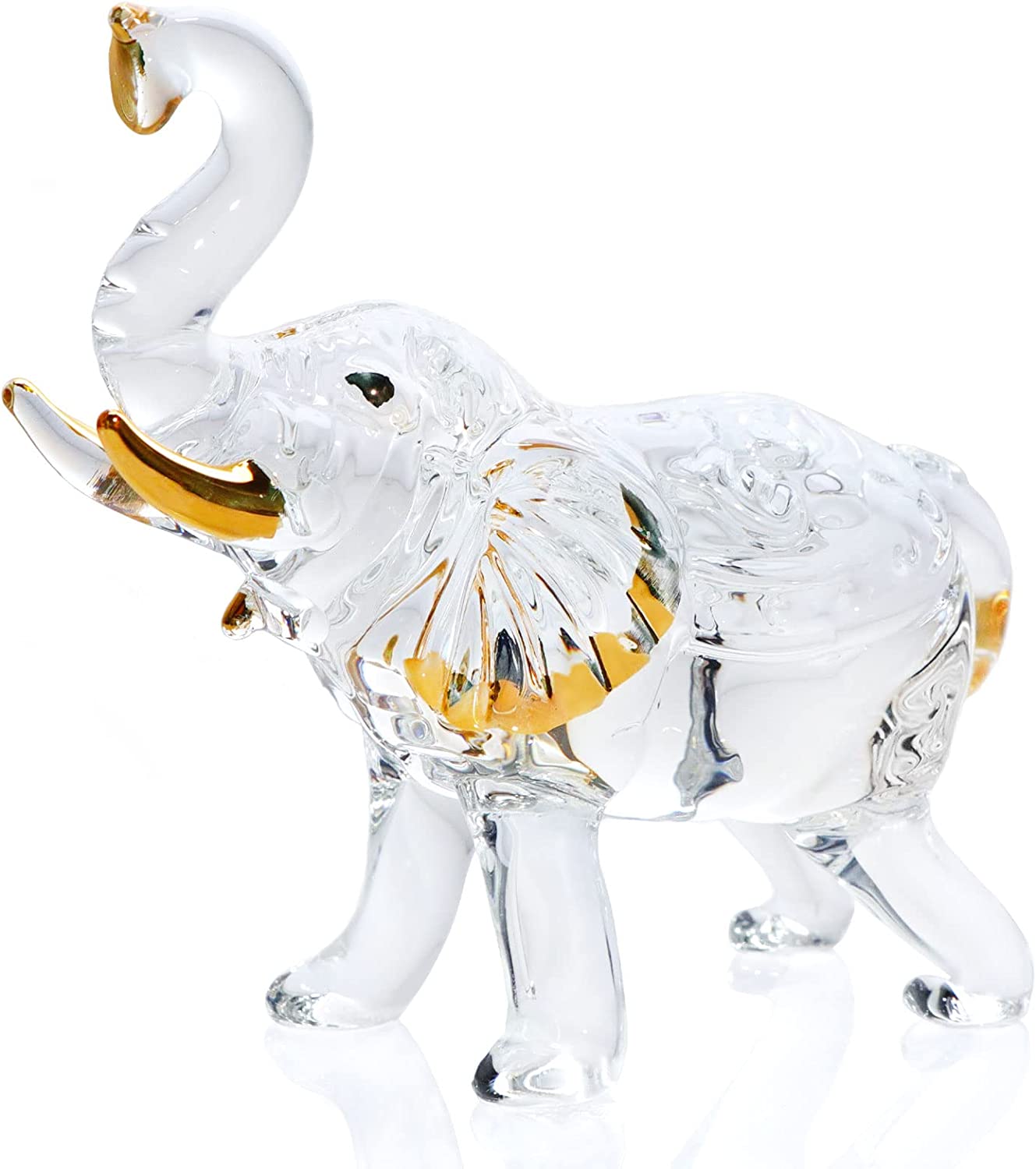 Handmade Crystal Elephant Figurine for Home Decoration