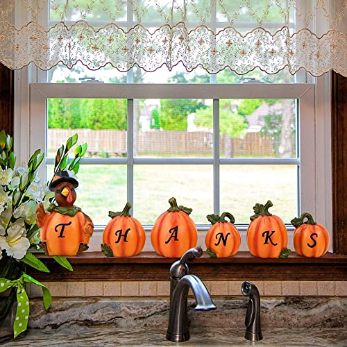 Thanksgiving Decorations Hand-Painted Turkey & Pumpkins