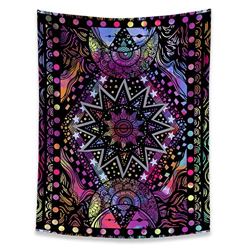 Sun and Moon Tapestry Wall Hanging for Bedroom Living Room Dorm (Orange, 30'' × 40'')