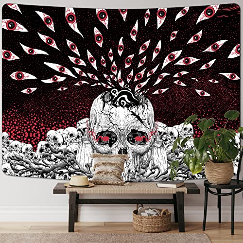 Skull Tapestry Mystical Eyes Tapestries Aesthetic Skeleton Gothic Vines Tapestry Abstract Space Tapestry Wall