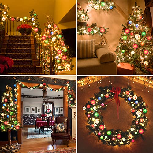 28ft 25 Bulbs Christmas Ball Ornaments w/ Lights