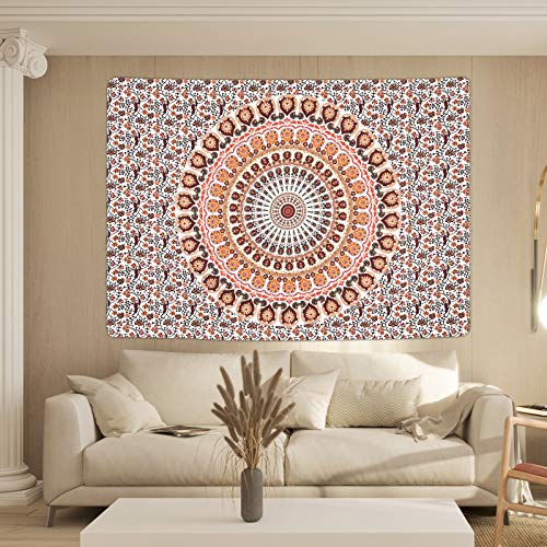 Bohemian Mandala Psychedelic Peacock Boho Tapestry