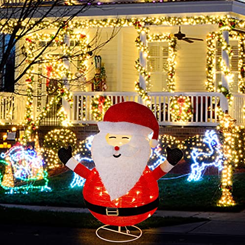 Christmas Pre-Lit Light Up Santa Claus For Outdoor Decoration