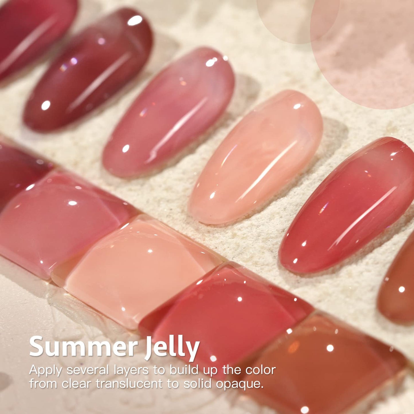 Summer Jelly Gel Nail Polish Set of 6 Colors